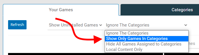 Hide uninstalled games steam