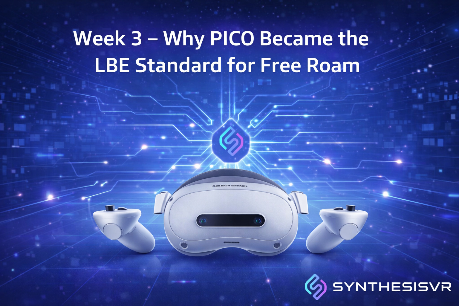 PICO 4 Ultra Enterprise headset used in a commercial free roam VR arena environment