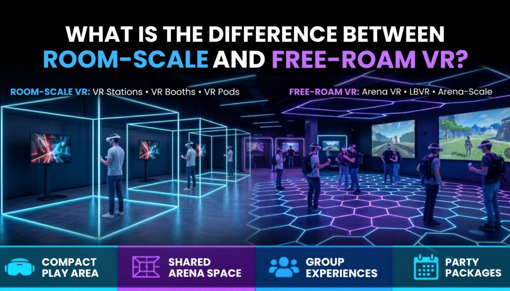 Room scale and free roam VR comparison