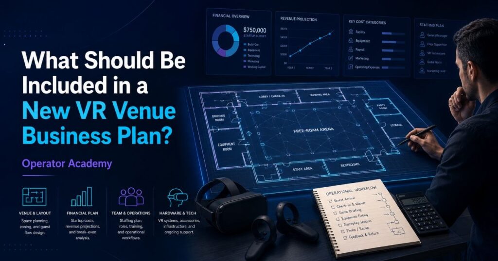 What should be included in a new vr venue business plan