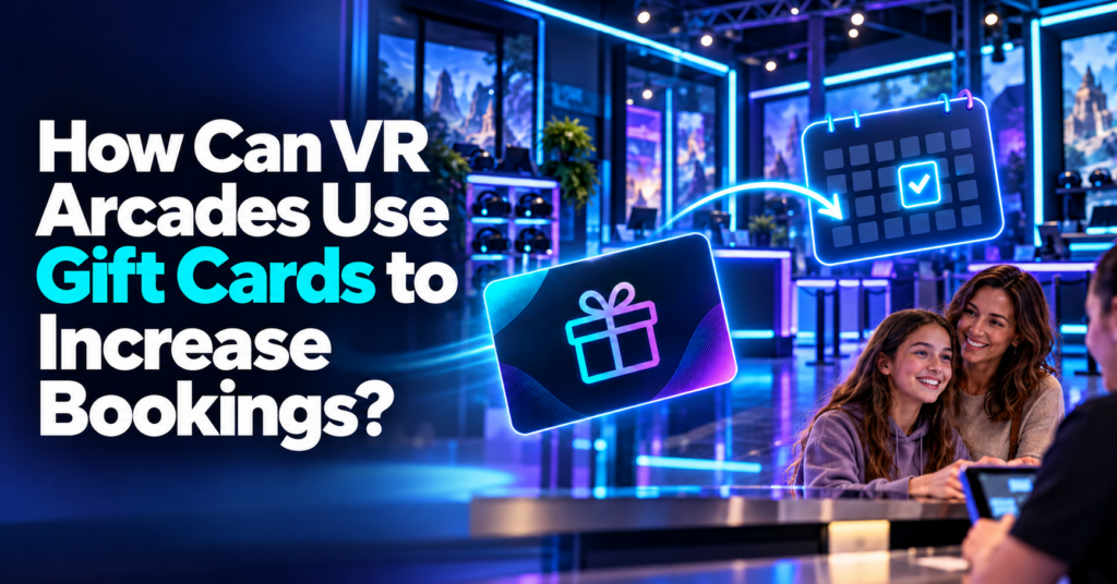 VR arcade gift cards and booking calendar showing how gift vouchers can increase VR arcade bookings