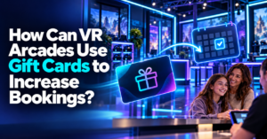 VR arcade gift cards and booking calendar showing how gift vouchers can increase VR arcade bookings