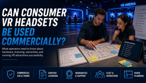 VR venue operators planning a commercial VR attraction launch, reviewing licensing, warranties, staffing, and venue operations.
